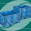 ORBIS blue collapsible plastic storage crates and containers for logistics and warehousing