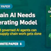 Executive white paper on supply chain AI operating model with download button and Agentic Supply Chain Operating Model product cover